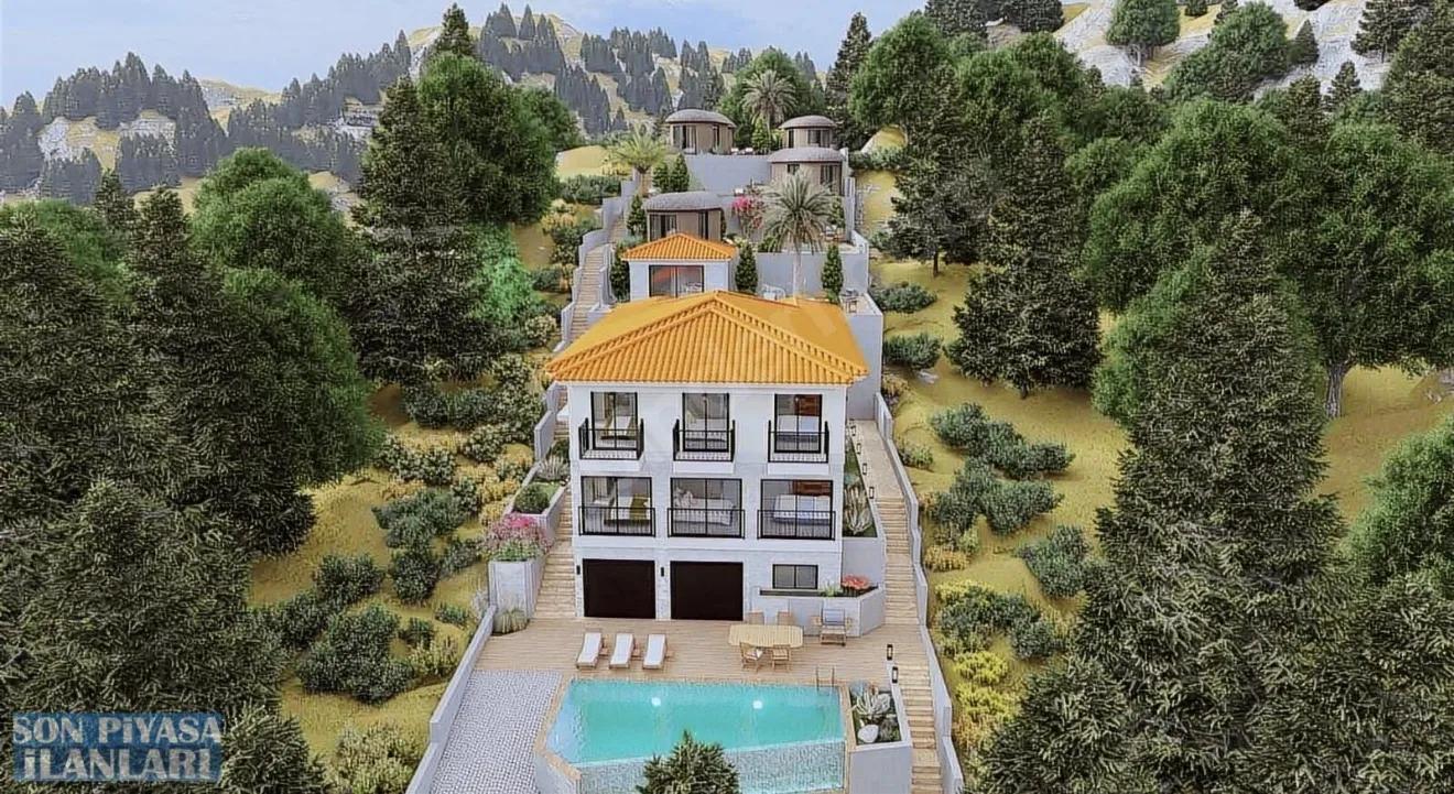 In Akyaka, 8 Km Entfernt, Steht Ein 1186 M² Großes Grundstück Zum Verkauf, Auf Dem Ein Villenprojekt Mit 15 Zimmern Geplant Ist.