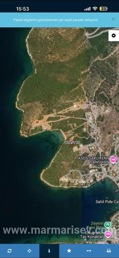 Milaş am Strand In der Nähe von kıyıkışlacıkta direkt am Meer satılık 650 m2 eigenes Grundstück