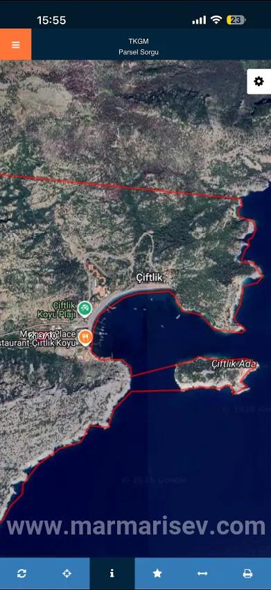 Marmaris Çiftlik Dorf In 2500m2 nahe am Meer satılık Privatbesitz