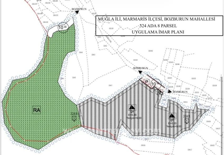 Marmaris Bozburun Stadtteil In 32.000m2 Grundstück Üzerinde İsimleri alınmış Bootsanleger