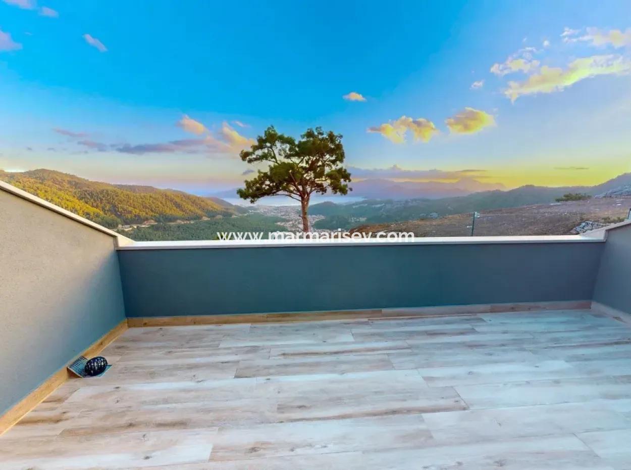 4 Zimmer 1 Wohnzimmer Maßgefertigte Villa Auf 800M2 Grundstück Mit Pool Mit Herrlichem Meerblick In Marmaris Gökbel Gebiet