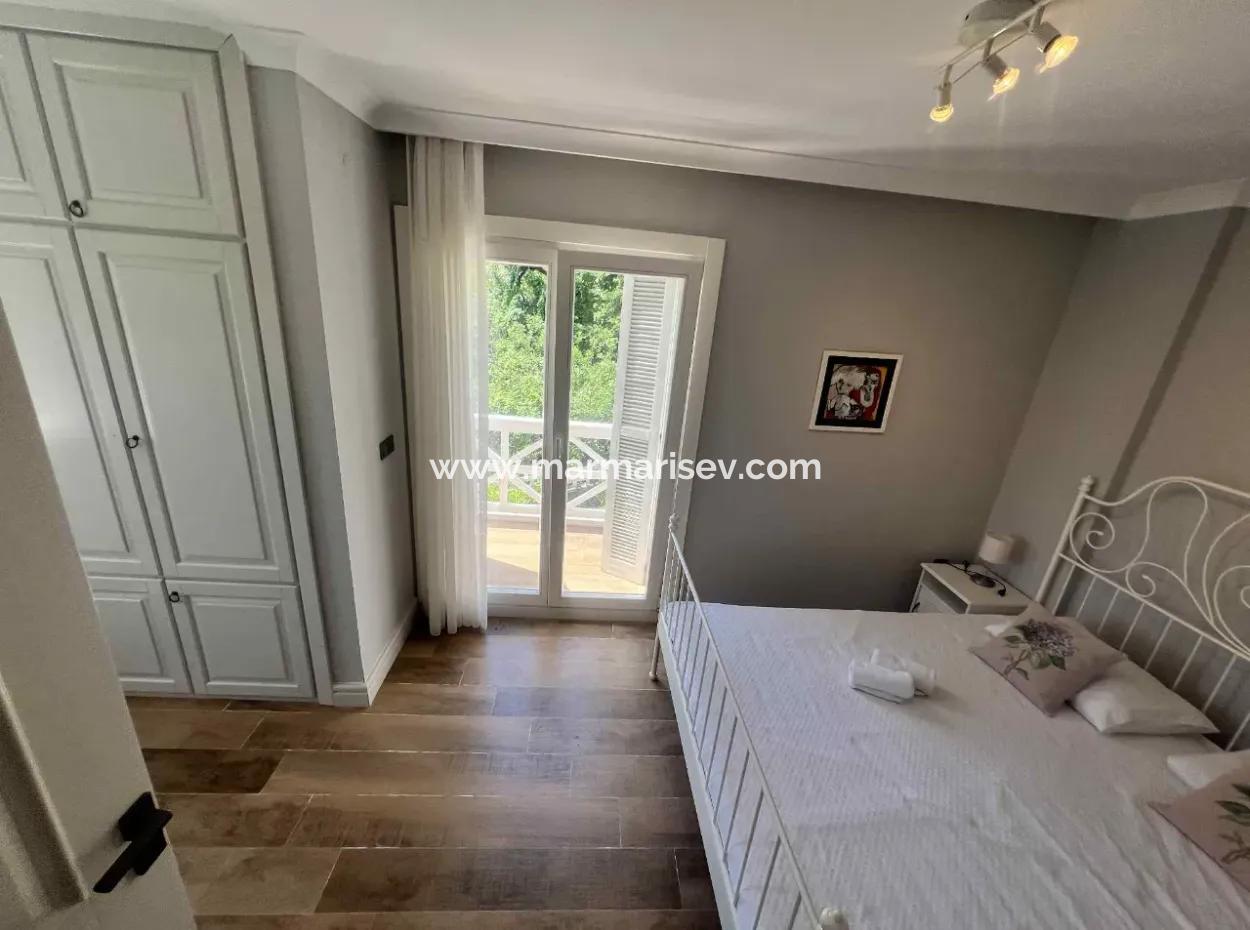 3 Zimmer 1 Wohnzimmer 140M2 2 Villen Zum Verkauf Mit Pool Mit Herrlichem Meerblick Im Viertel Selimiye Im Bezirk Marmaris