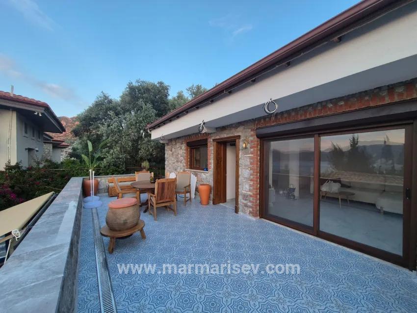 In Selimiye, A 2+1 Sea View Detached Stone House For Sale