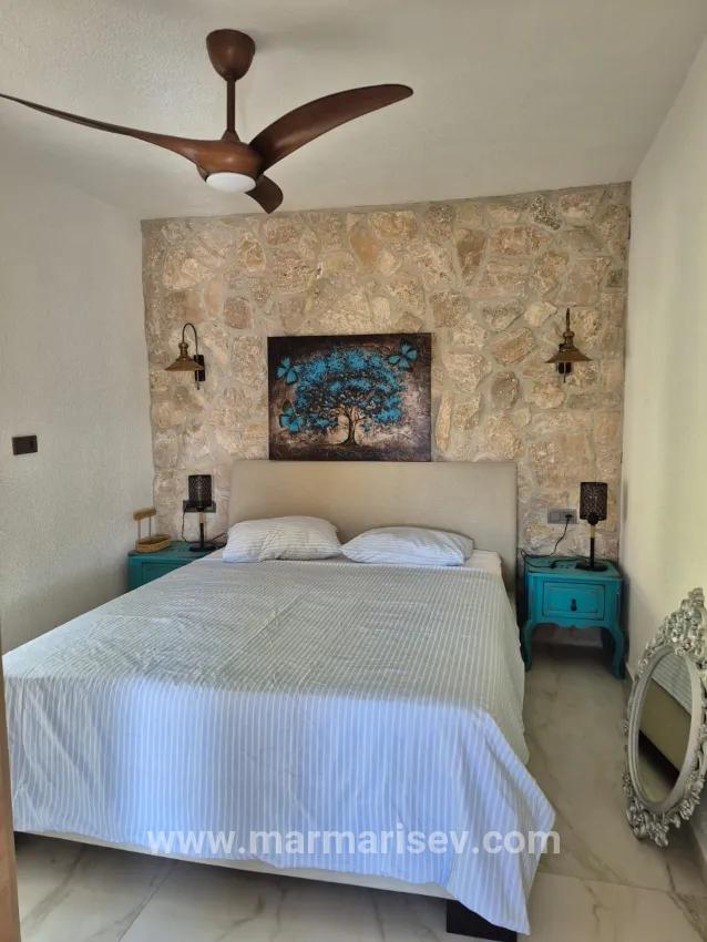 In Selimiye, A 2+1 Sea View Detached Stone House For Sale