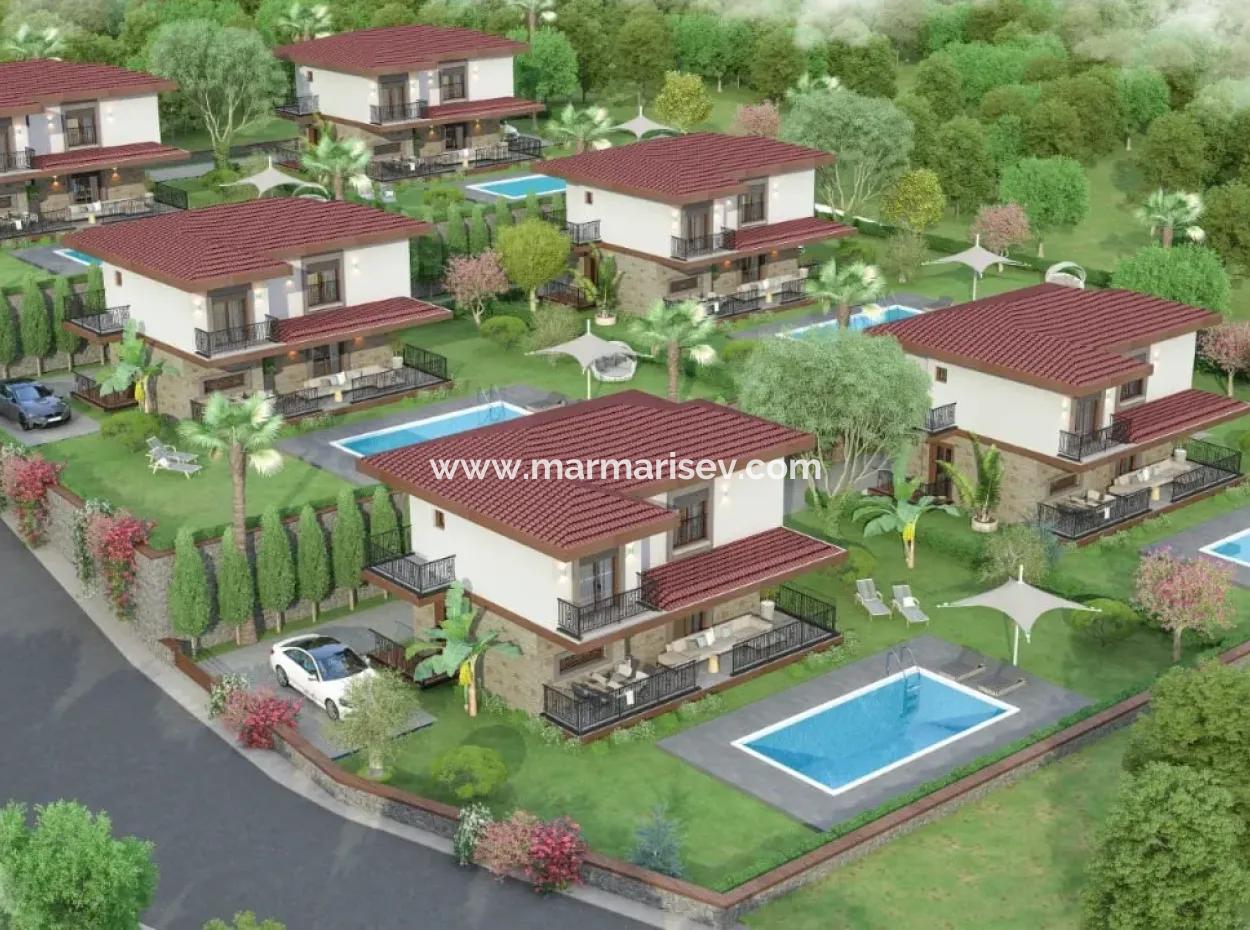 Marmaris Çetibeli 3 Rooms 1 Living Room Open Msmall Villa For Sale With A Fully Detached Pool In A 400M2 Plot
