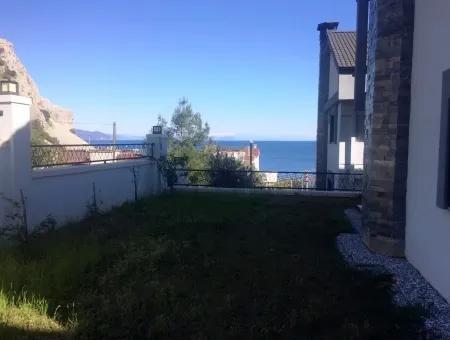 Triplex Villa For Sale With Sea Views In Turunc Marmaris Neighborhood And Garden
