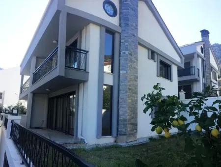 Triplex Villa For Sale With Sea Views In Turunc Marmaris Neighborhood And Garden